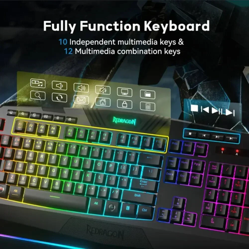 WIRELESS KEYBOARD MOUSE COMBO SET - New // RGB Backlit Gaming USB-C Bluetooth